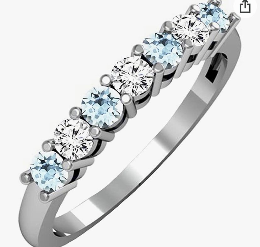 14k White Gold Aquamarine Ring