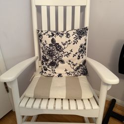 Solid wood slat-back rocking chair