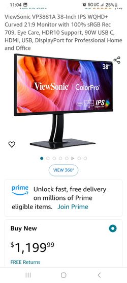 View Sonic Curved Monitor Model Vp388Ia