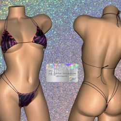 {EXOTIC DANCE/ CLUB/ RAVE WEAR}: MULTICOLORED ZEBRA PRINT 2 PIECE SET