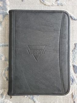 Leeds Vishay Faux Leather Padfolio Zippered Portfolio Organizer
