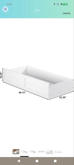 underbed storage new was $117 drawer solid wood white afi brand