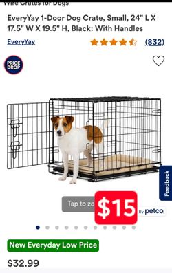 New EveryYay 1-Door Wire Dog Crate Small Black