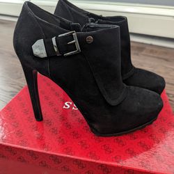 Guess Suede Black Booties - Size 9.5