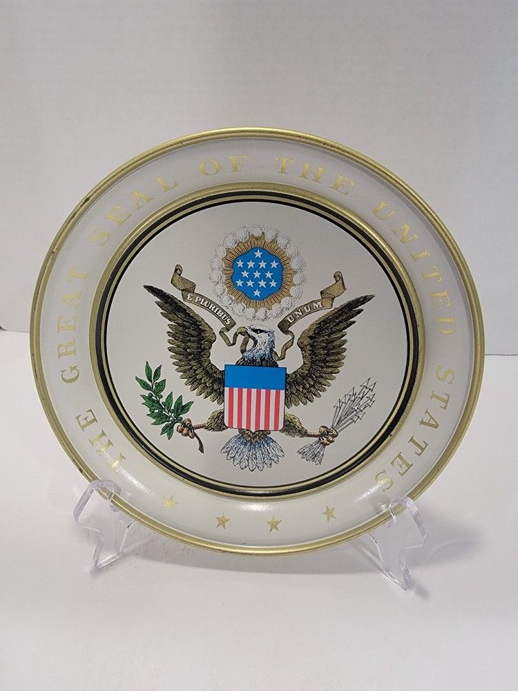 Vintage "Great Seal of the United States" Metal 8.5" Souvenir Plate