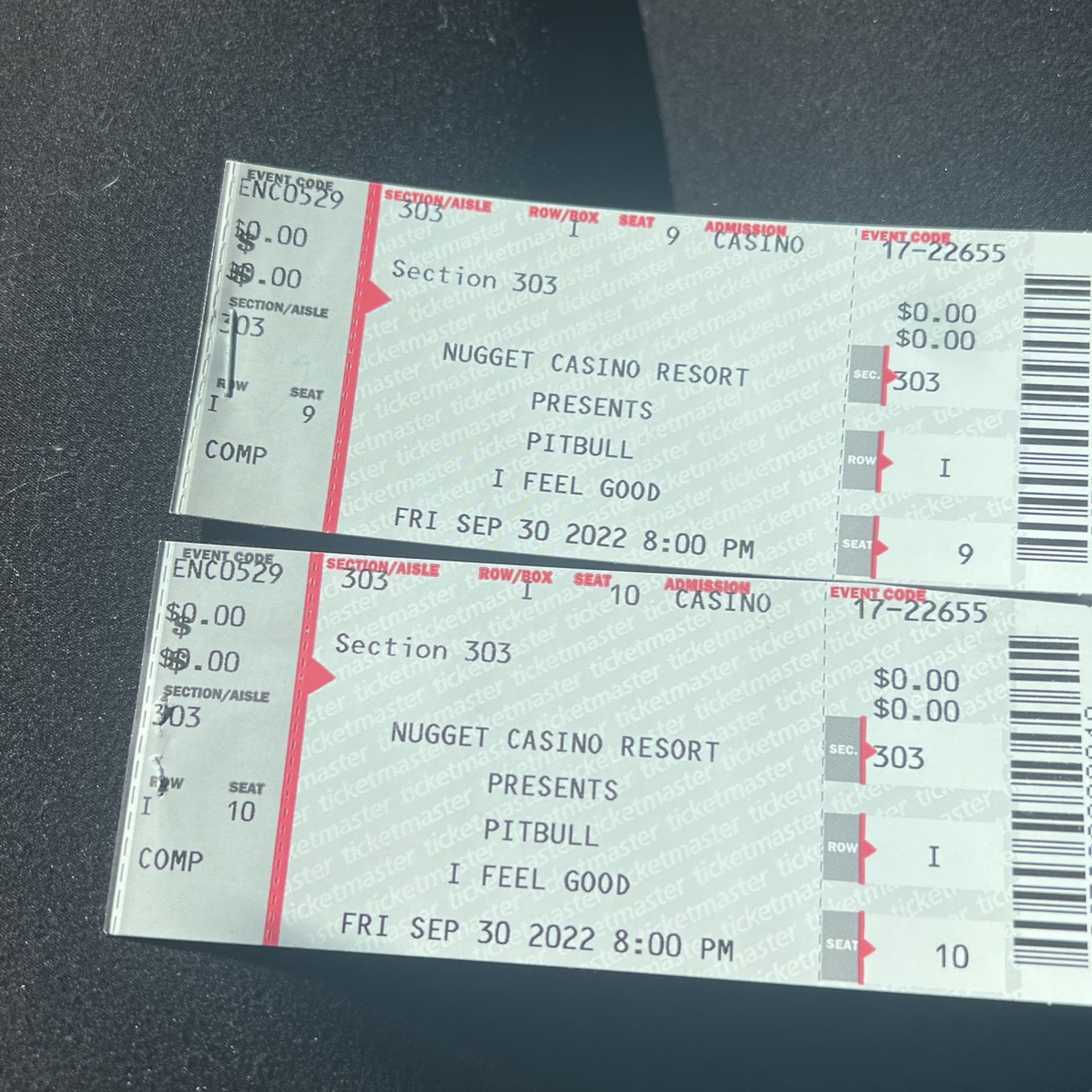 Two Tickets To Pitbull Tonight At 8 