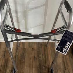 New Drive Two-Button Folding Walker w/ Wheels