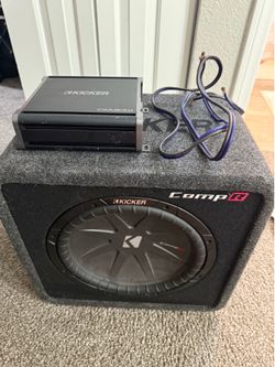 12” Kicker CompR Subwoofer w/ Kicker CXA300.1 Amp 🔊