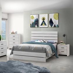 4pc Queen Bedroom Set Queen Bed Frame Dresser Mirror And Nightstand