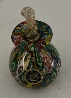Nice Murano Art Glass Millefiori Perfume Bottle, c.1960 Gold Flecks W/stopper