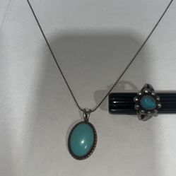 Double Deal Sterling Silver Necklace & Ring 