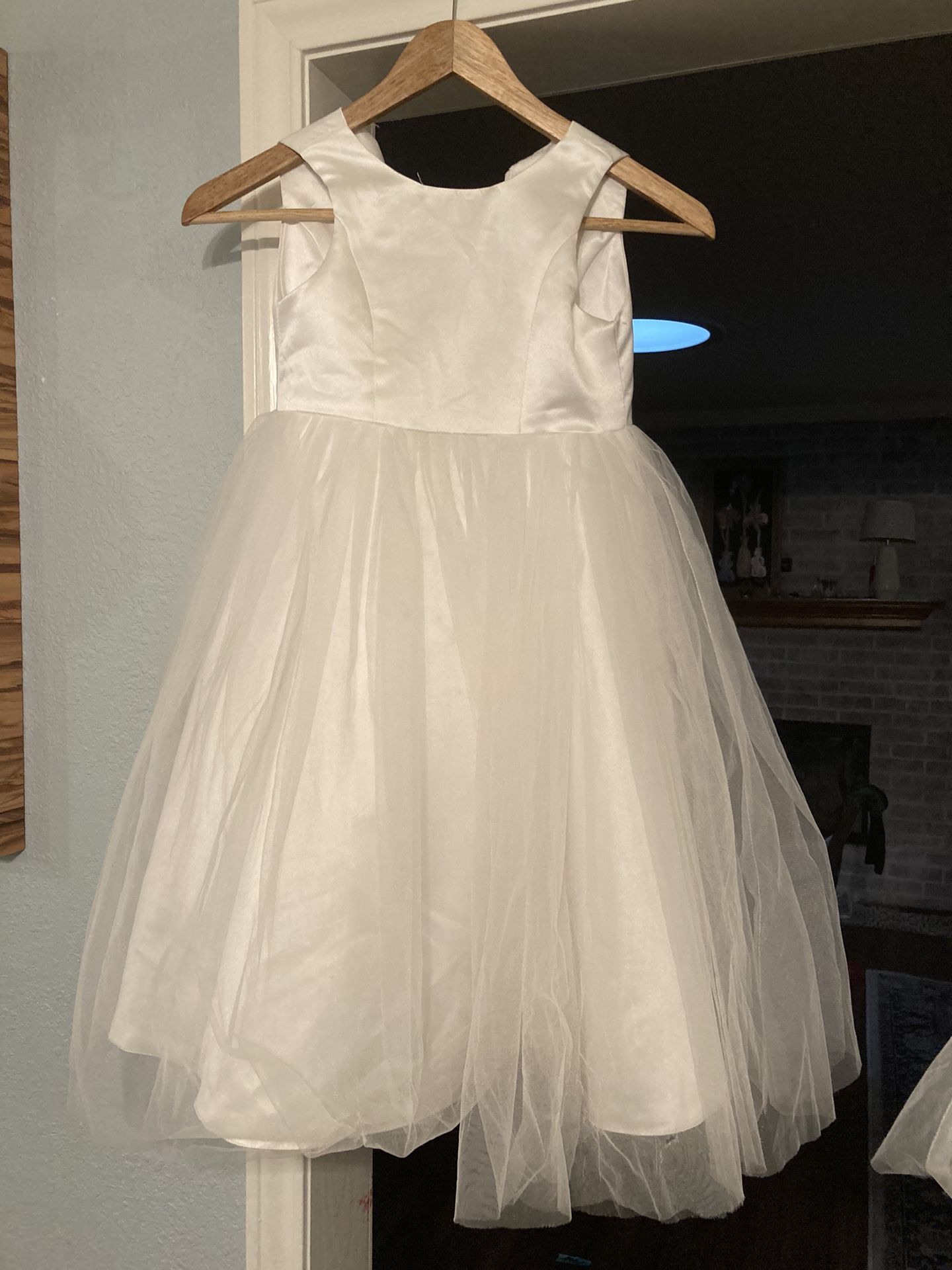 White Flower Girl Dress Youth 6