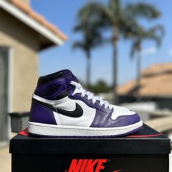 Jordan 1 Court Purple 2.0 Size 10