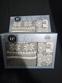 Hat And Slipper Sock Set