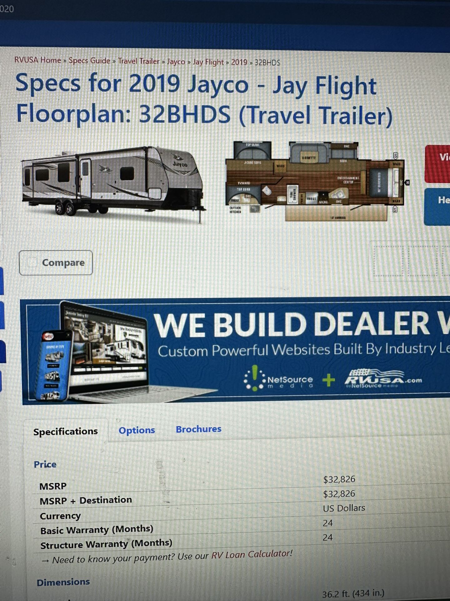 2019 Jayco 32BHDS