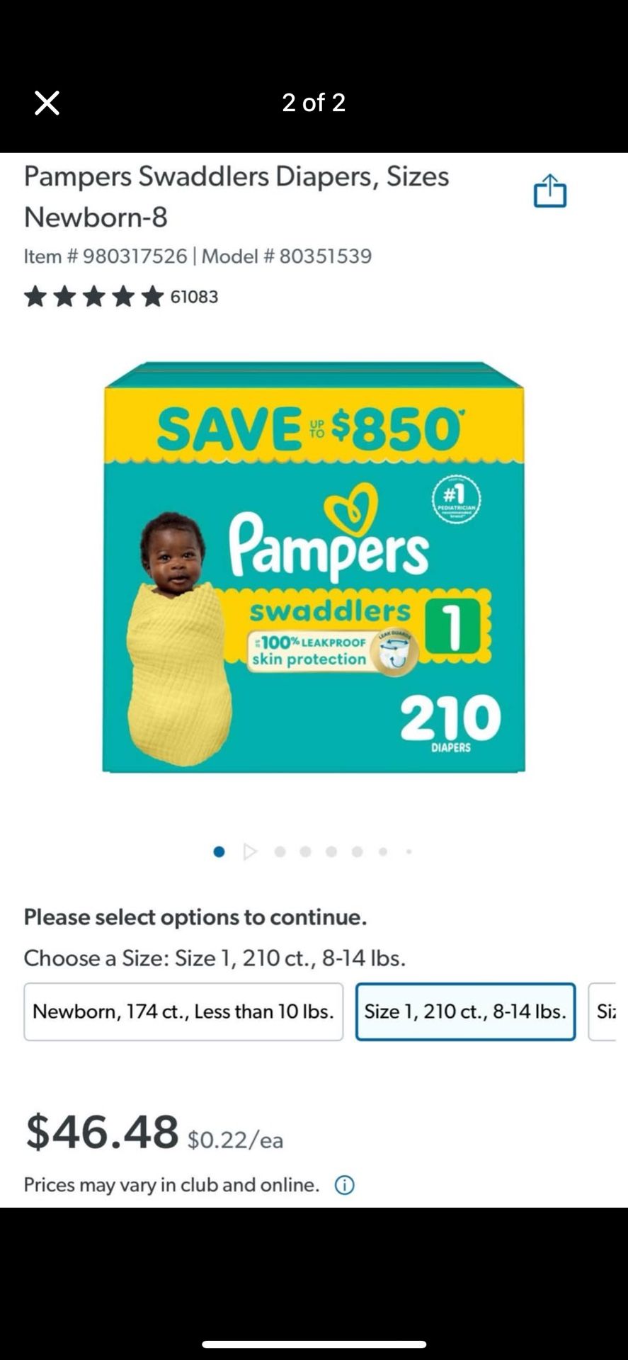 Pampers Swaddlers