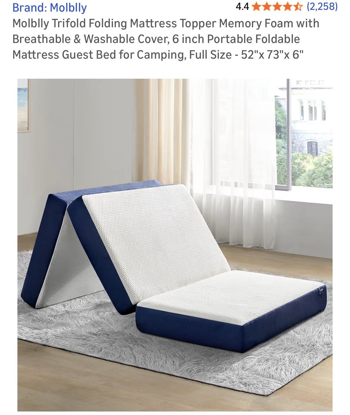 Folding Full Mattress With Storage Bag