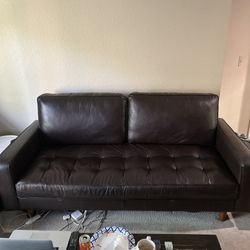 Beautiful Leather Couch Like New!! Mid Century Style 
