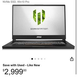 Msi Ws65 15.6 inch Mobile Workstation Core (really need this sold)