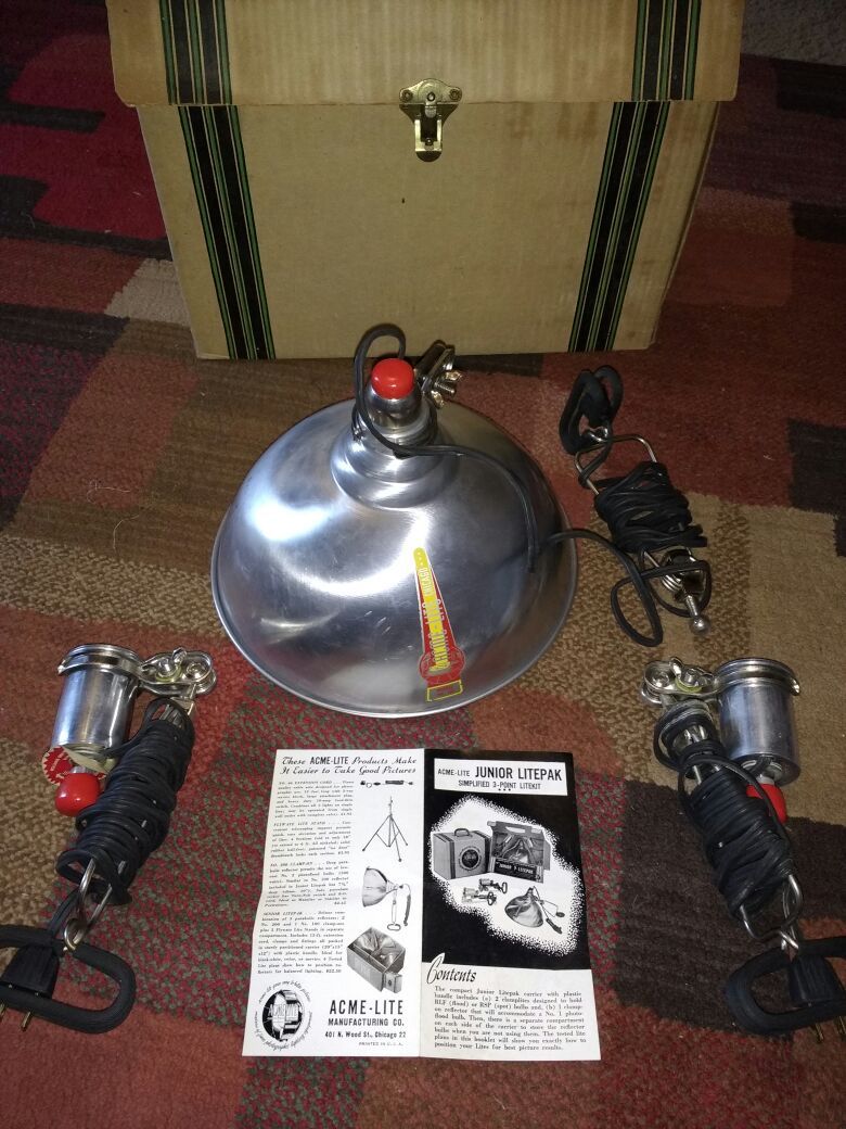 Vintage ACME-LITE LITEPAK JUNIOR - 3 point photo lighting kit