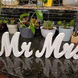 Mr /MRS white Rustic Sign