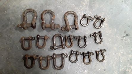 Medium to small clevis shackles $5 to $10