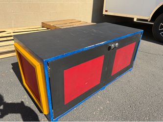 Handmade Wooden Toy Box / Kids Storage Cabinet, Colorful & Unique