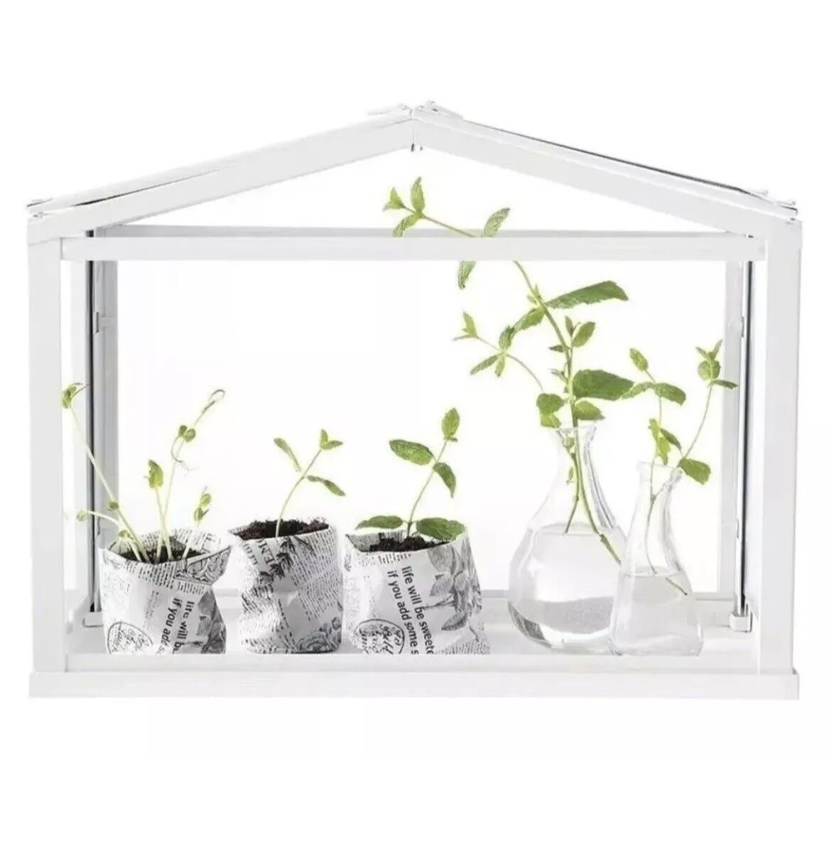 IKEA SOCKER Indoor/Outdoor White Greenhouse Metal/Glass NEW
