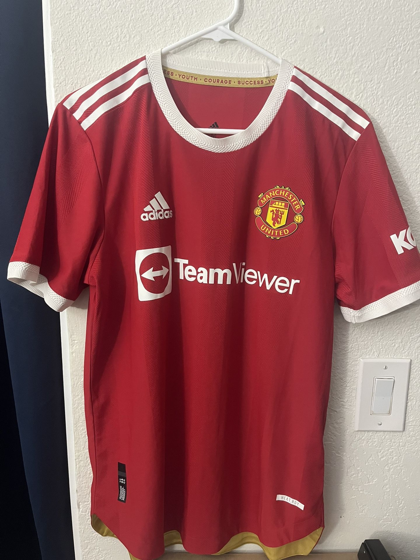 Adidas H31090 2021/22 Manchester United Authentic Home Soccer Jersey M Medium