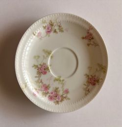 Antique Haviland & Co. Limoges Pink Floral Porcelain Saucer (Circa 1(contact info removed)