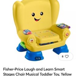 Fisher-Price Laugh and Learn Smart Stages Chair Musical Toddler Toy, Yellow 