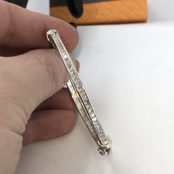 14k White Gold Diamond Bengal bracelet 7”