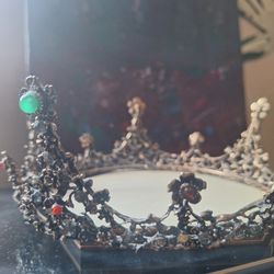 Luxury Antique Copper Black Queen Wedding Bridal Party Pageant Prom Crown 5.5"