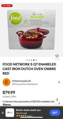 FOOD NETWORK 5 QT ENAMELED CAST IRON DUTCH OVEN ‼️‼️