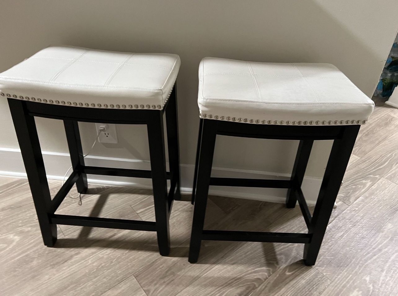 White/Brown Stools - 2