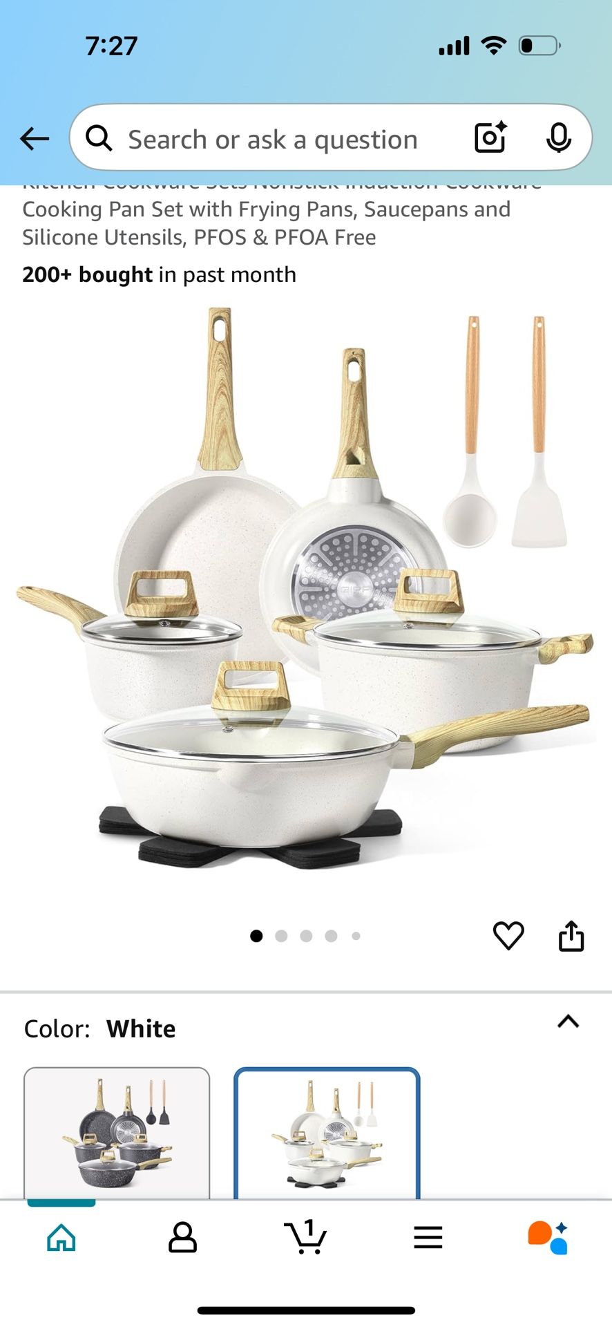 White Ceramic 10pc Pot And Pans