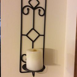 Wrought Iron Wall Candle Holder