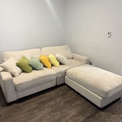White Suede Couch