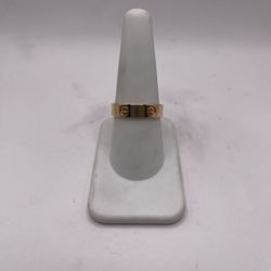 18kt Gold Engagement Style Band w/ Screw Design