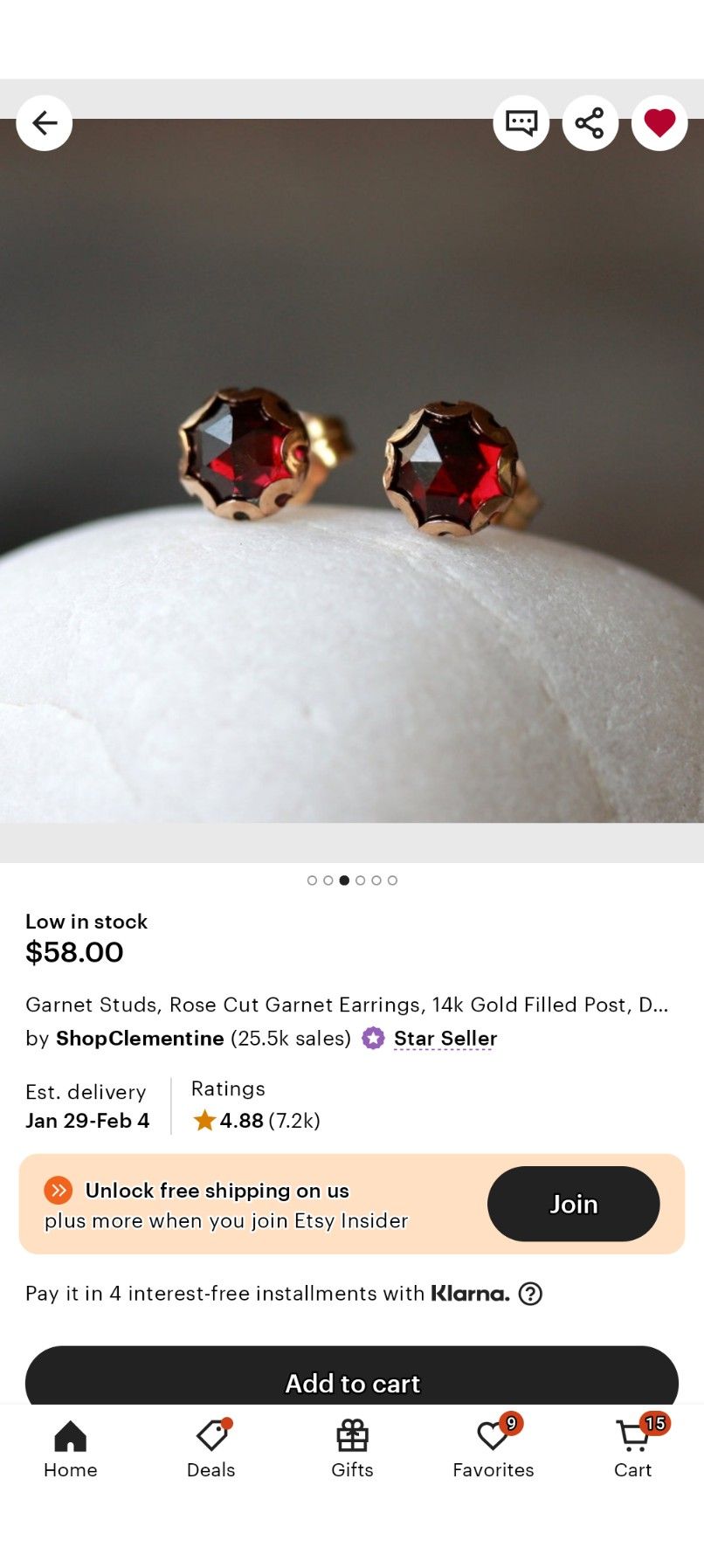 Garnet Studs earrings