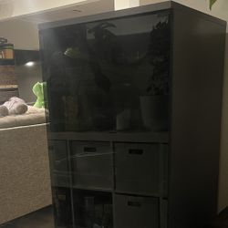 Ikea Glass Entertainment Cabinent Shelf