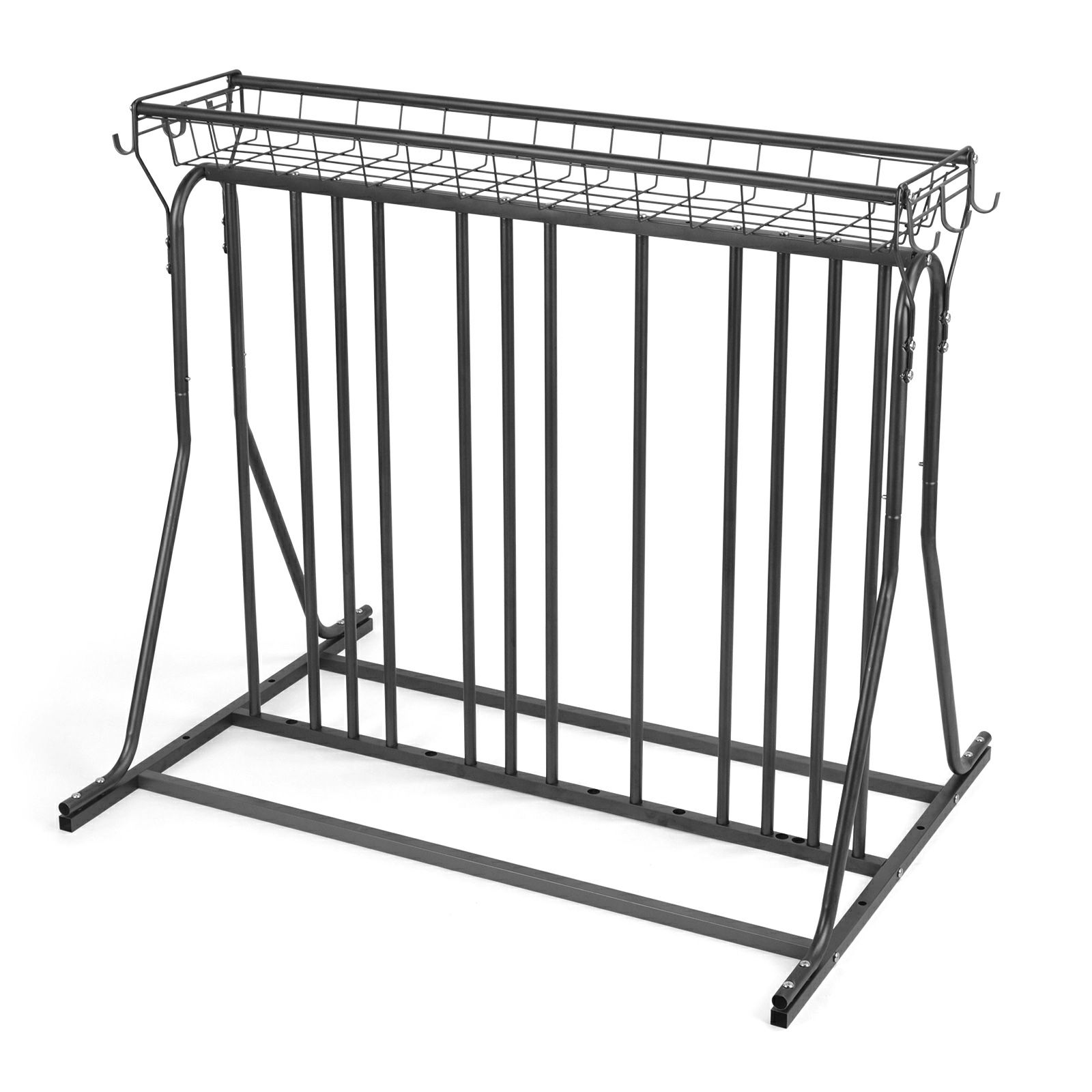 5 Bicycle Floor Parking Stand, Bike Rack for Garage Storage,3 Widths Adjustable Bike Slot for Mountain, Hybrid, Kids Bicycles, Indoor Outdoor Bike and