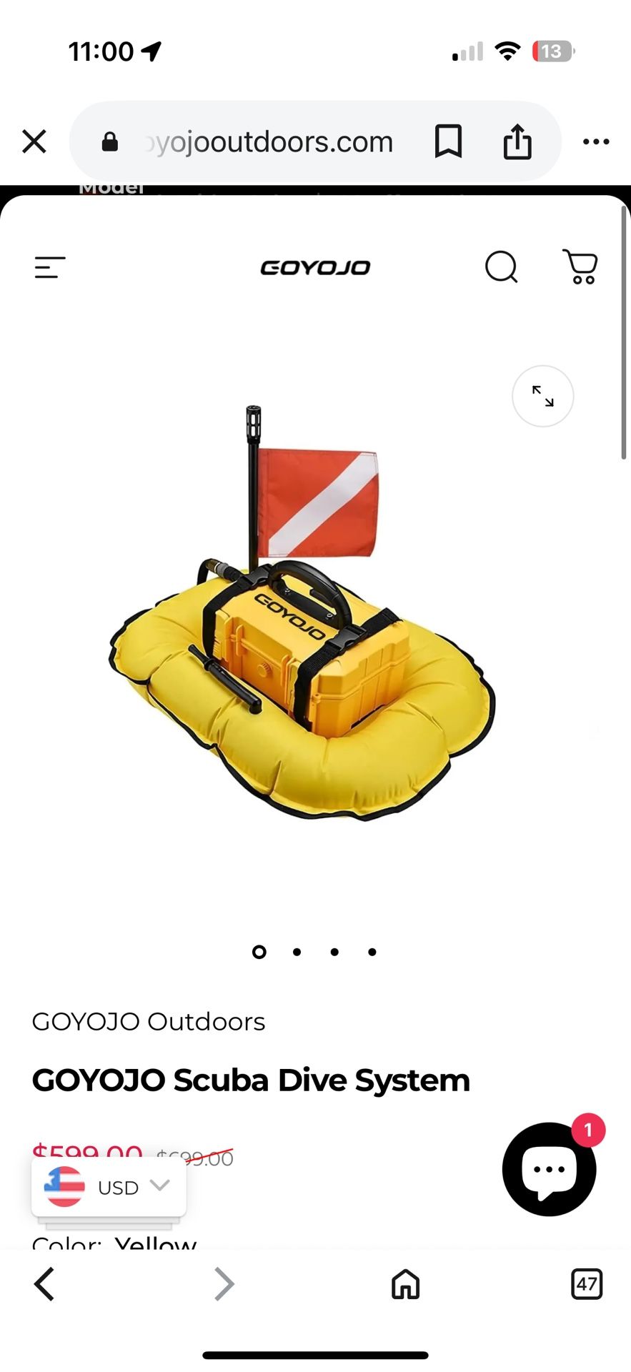 GOYOJO Scuba Dive System Open Box Portable Diving Air Pump Snorkel Kit Color Random