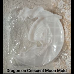 NEW DRAGON ON CRESCENT MOON SILICONE MOLD