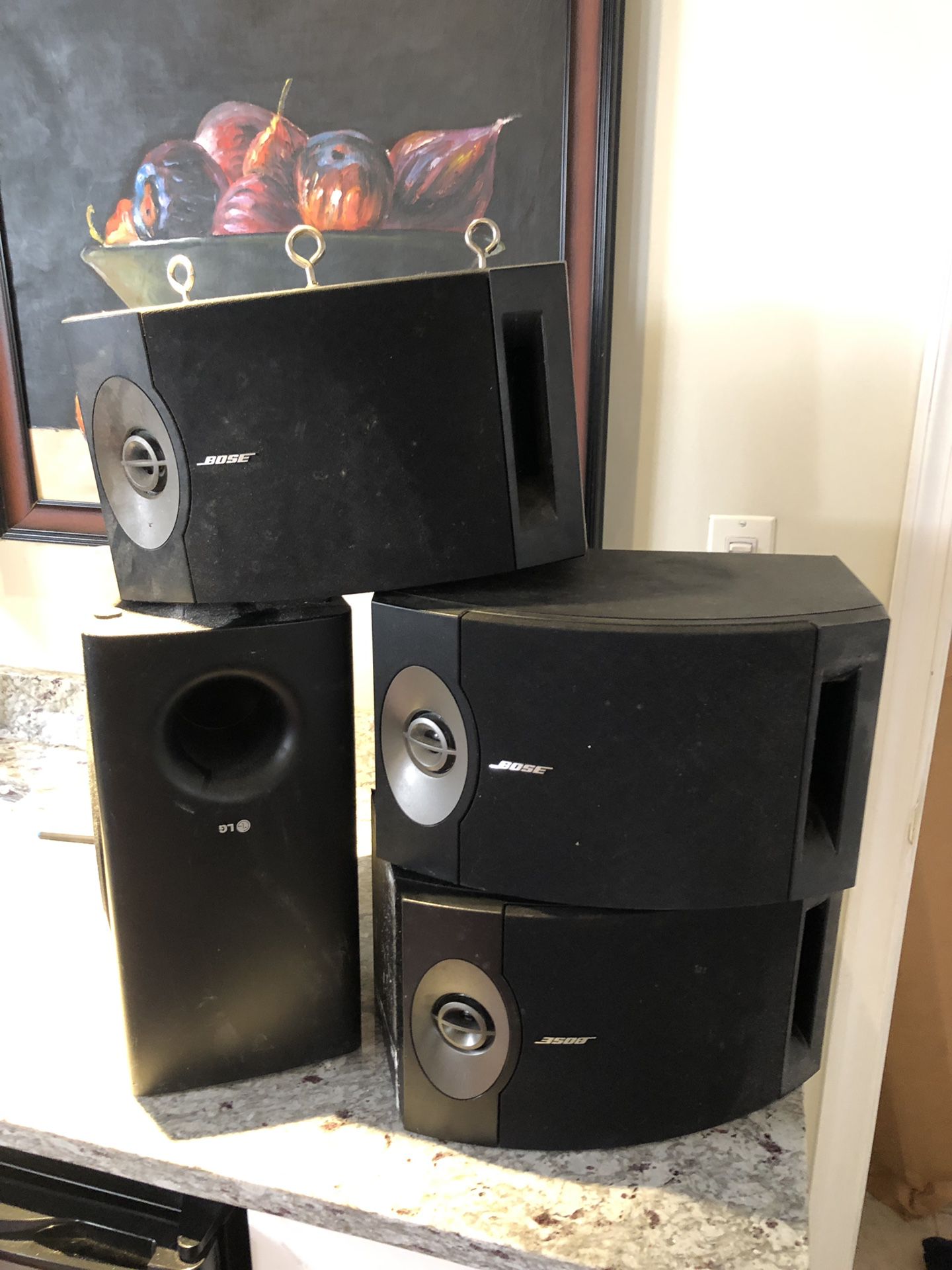 3 Bose speakers and LG sub