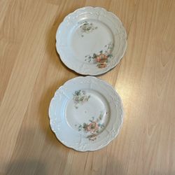 Set Of Two Ceramic Floral Plates -1$