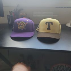 2 Fitted Hats Size 7 1/4 LOOKING FOR Size 7 3/8 Hats