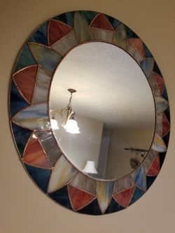 Gorgeous Stained Glass Sunburst Mirror