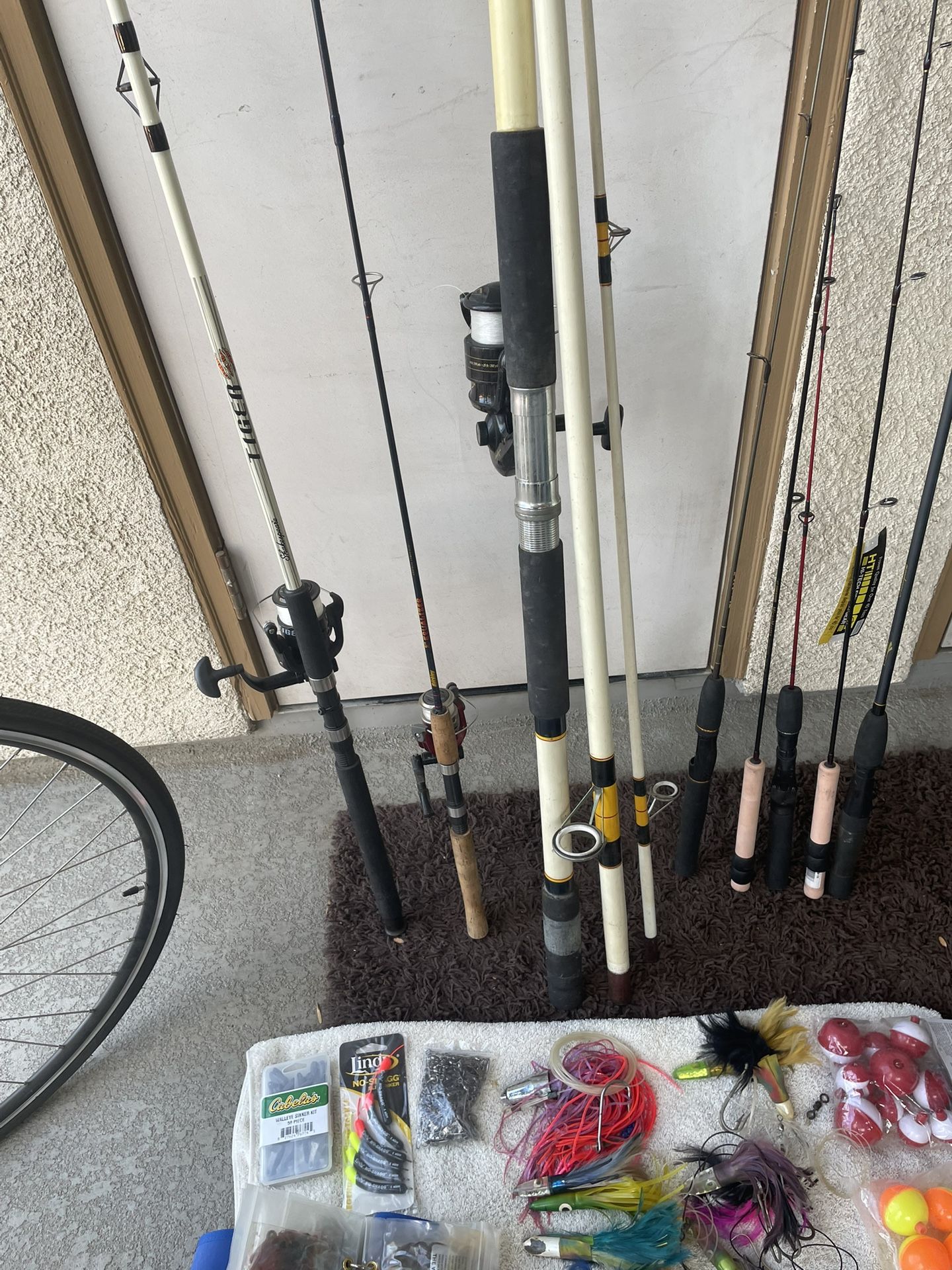3 Rod And Reel With 5 Rods