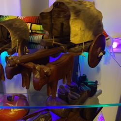 Vintage HANDMADE WOODEN DONKEY CART WAGON MULE PONY RUSTIC 